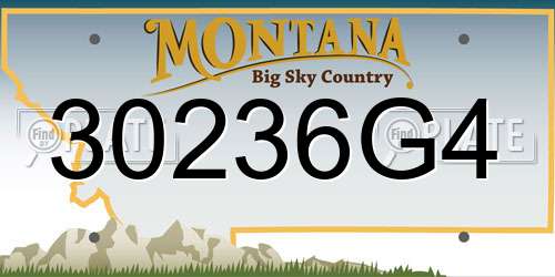 30236G4 Montana License Plate