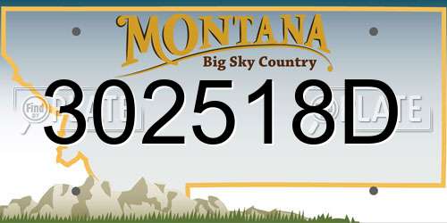 302518D Montana License Plate