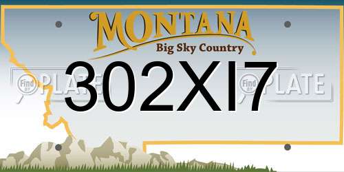 302XI7 Montana License Plate