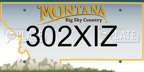 302XIZ Montana License Plate