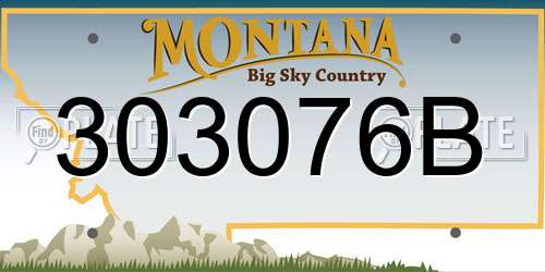 303076B Montana License Plate