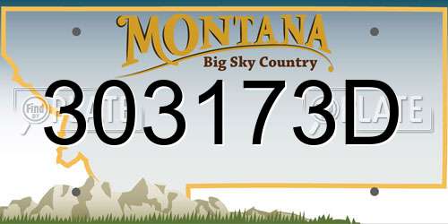 303173D Montana License Plate