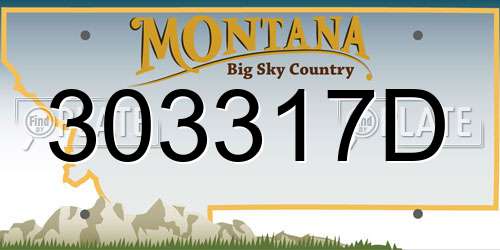 303317D Montana License Plate