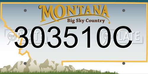303510C Montana License Plate
