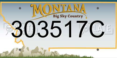 303517C Montana License Plate