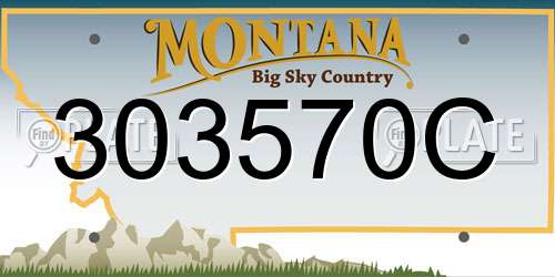 303570C Montana License Plate