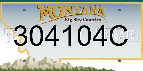 304104C Montana License Plate