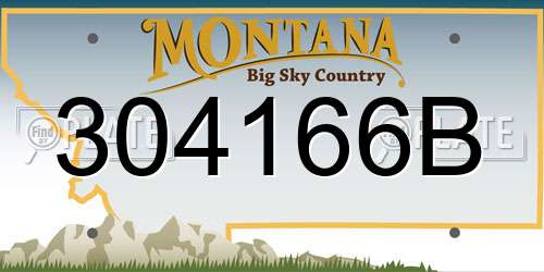 304166B Montana License Plate