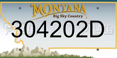 304202D Montana License Plate