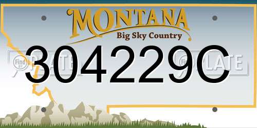 304229C Montana License Plate