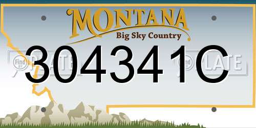 304341C Montana License Plate