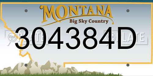 304384D Montana License Plate