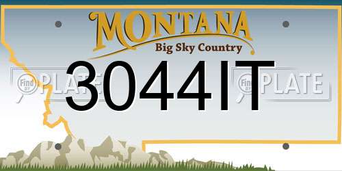 3044IT Montana License Plate