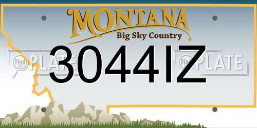 3044IZ Montana License Plate
