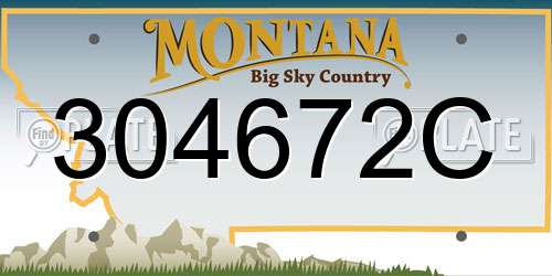 304672C Montana License Plate