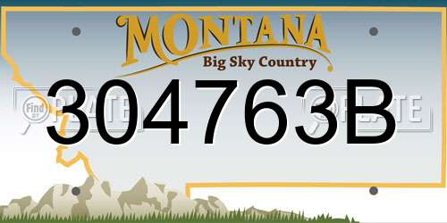 304763B Montana License Plate