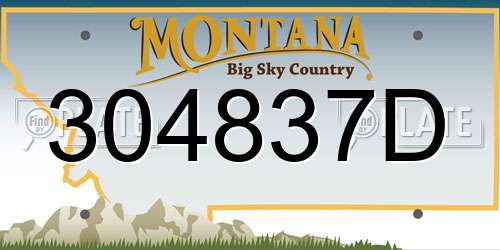 304837D Montana License Plate