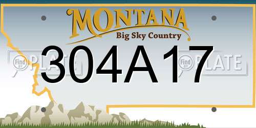 304A17 Montana License Plate