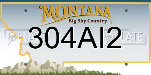 304AI2 Montana License Plate