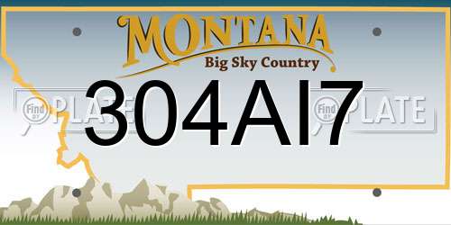 304AI7 Montana License Plate