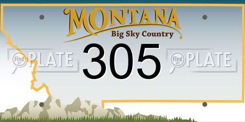 305 Montana License Plate