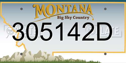 305142D Montana License Plate