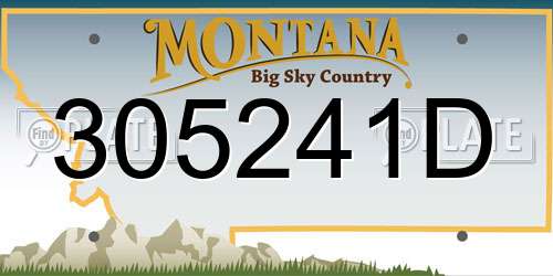 305241D Montana License Plate