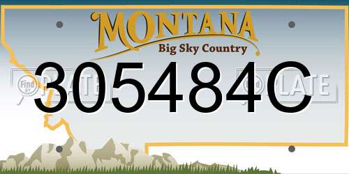 305484C Montana License Plate