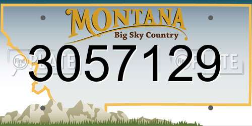 3057129 Montana License Plate