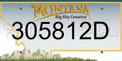 305812D Montana License Plate