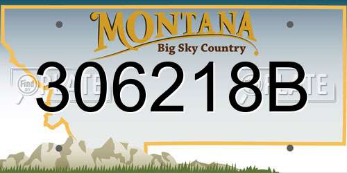 306218B Montana License Plate