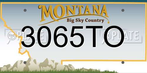 3065TO Montana License Plate