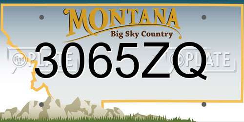 3065ZQ Montana License Plate