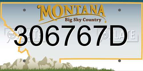 306767D Montana License Plate