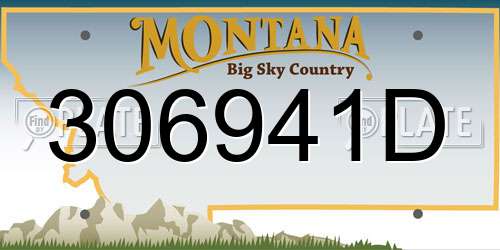 306941D Montana License Plate