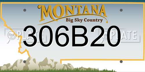 306B20 Montana License Plate