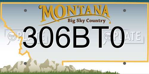 306BT0 Montana License Plate