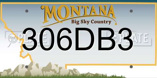 306DB3 Montana License Plate