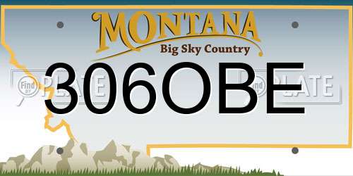 306OBE Montana License Plate