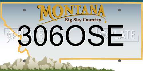306OSE Montana License Plate
