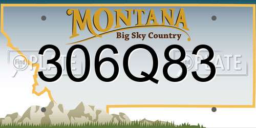 306Q83 Montana License Plate