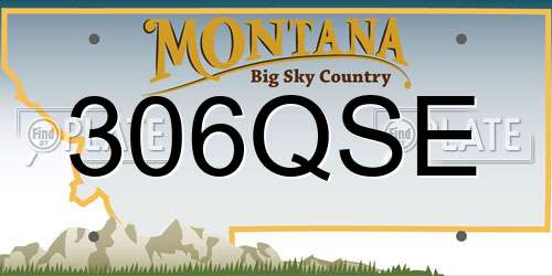 306QSE Montana License Plate