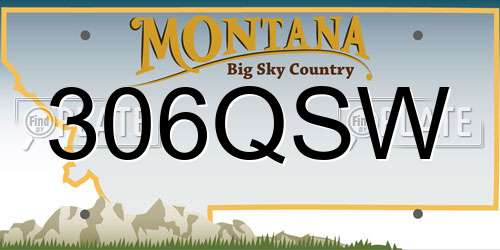 306QSW Montana License Plate