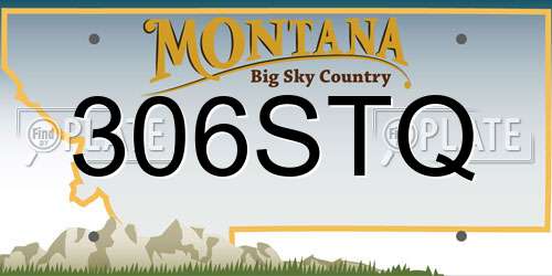 306STQ Montana License Plate
