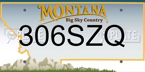 306SZQ Montana License Plate