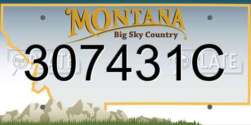307431C Montana License Plate