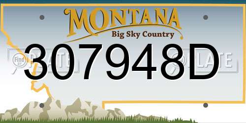307948D Montana License Plate