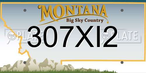 307XI2 Montana License Plate