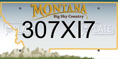 307XI7 Montana License Plate