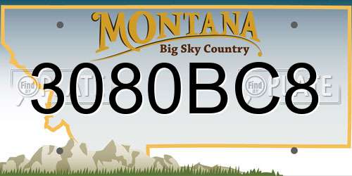 3080BC8 Montana License Plate